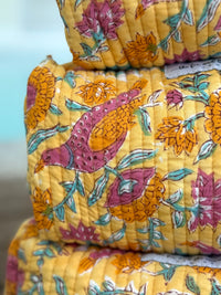 detail of bird on cosmetic bag - The Fox and the Mermaid