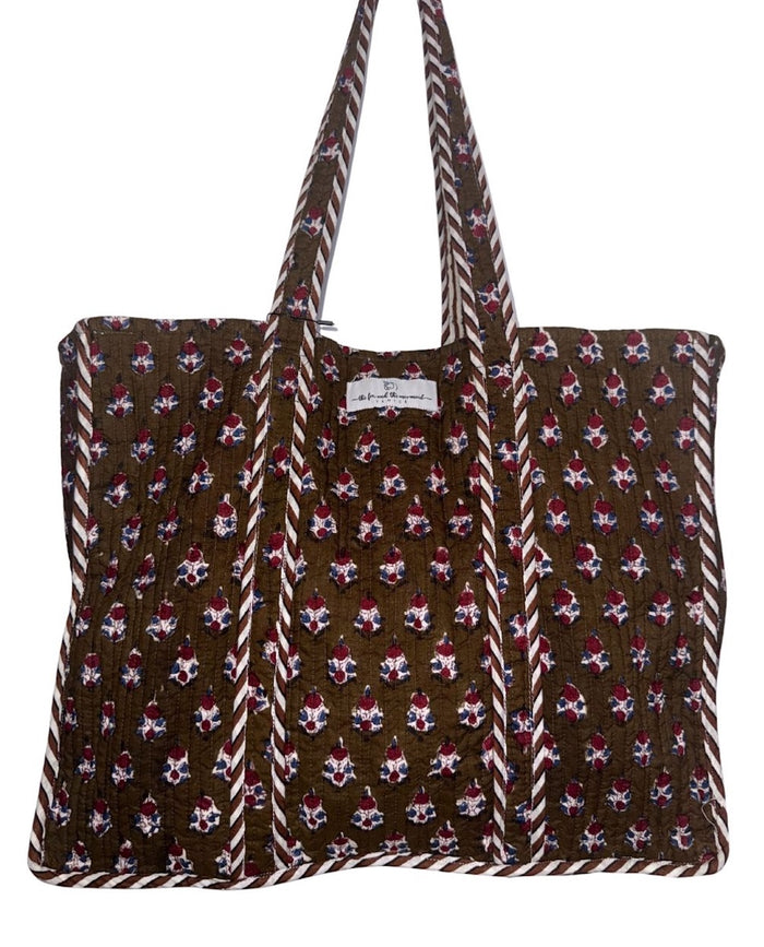 brown fall cotton tote