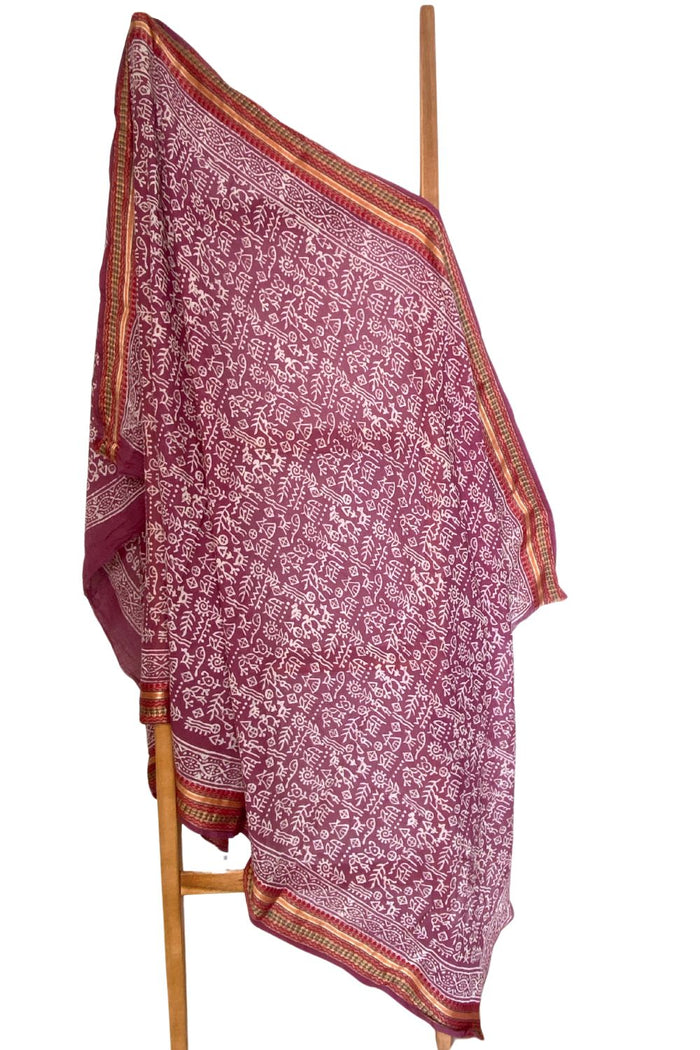 wine colored sarong and pareo with gold detailing - The Fox and the Mermaid