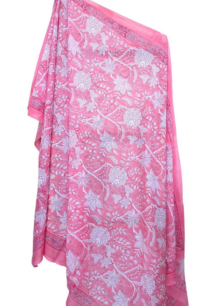 pink block printed indian sarong - The Fox and the Mermaid
