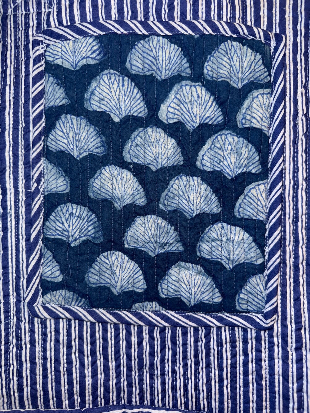 pocket detail on indian cotton bag- The Fox and the mermaid