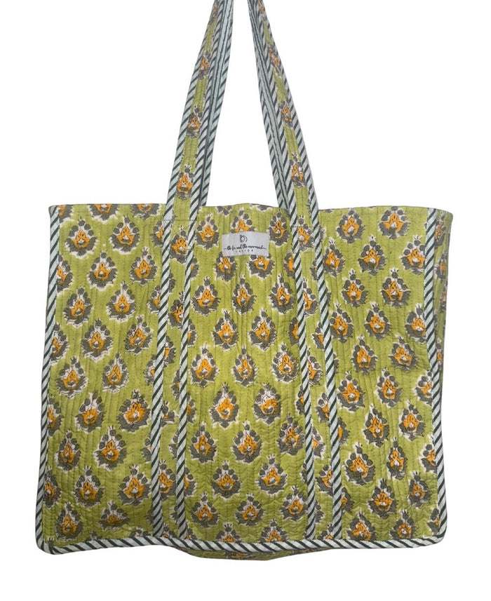 lime green tote bag