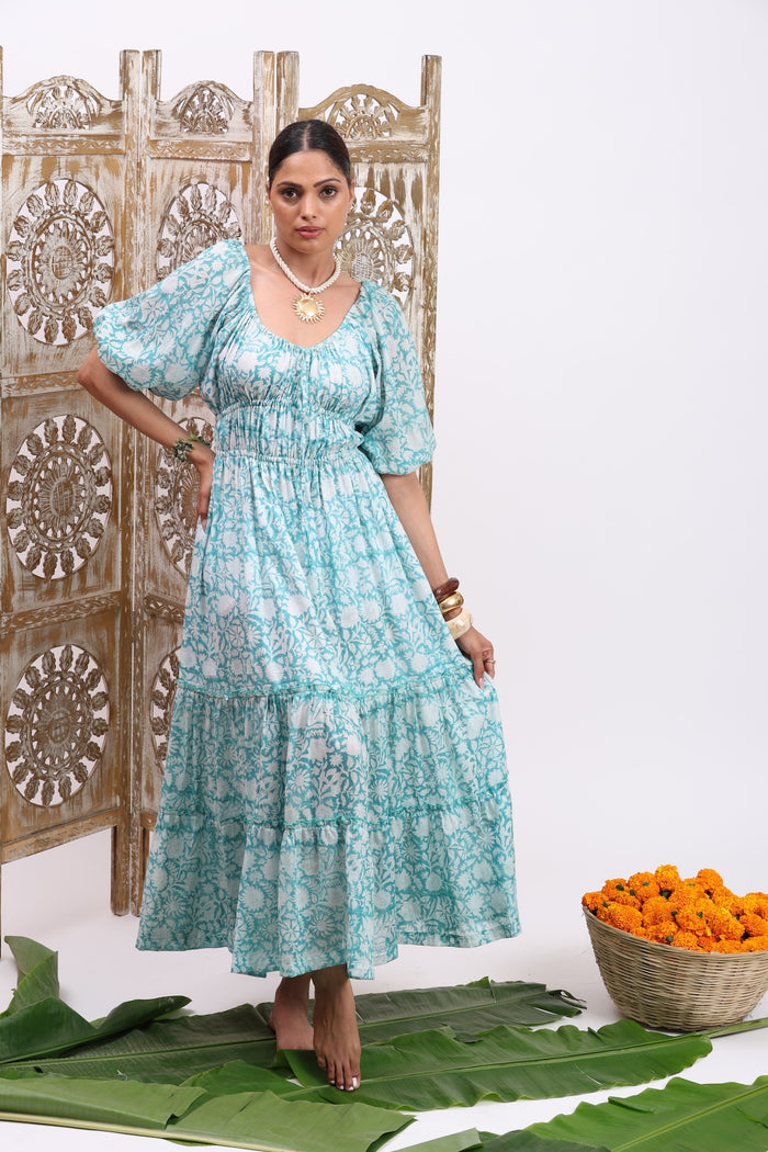 cotton voile green maxi - The Fox and the Mermaid