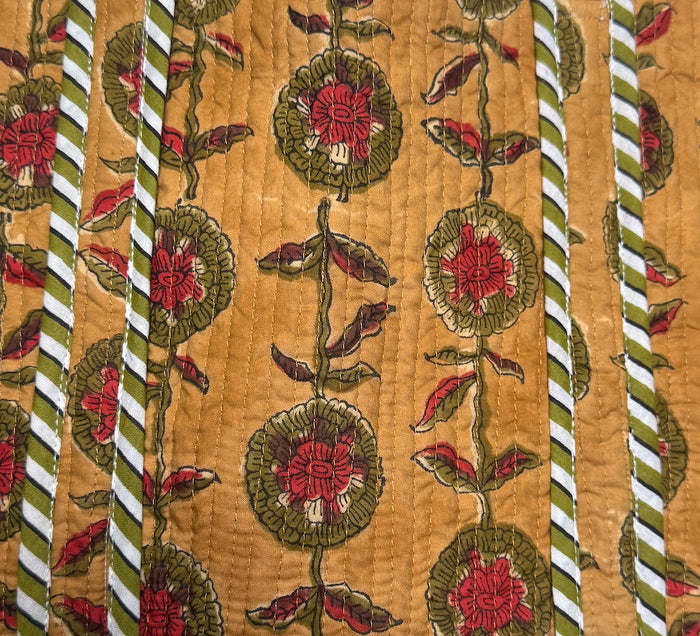 block printed cotton tote bag