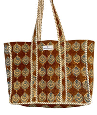 brown peacock print bag - The Fox and the mermaid