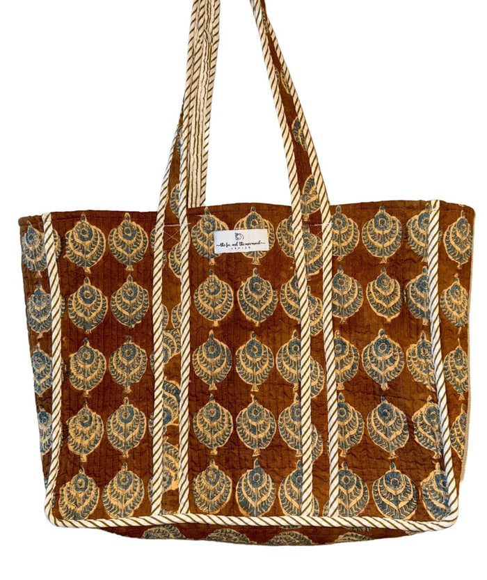 brown peacock print bag - The Fox and the mermaid