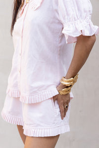 soft pink linen top and shorts  - The Fox and the Mermaid