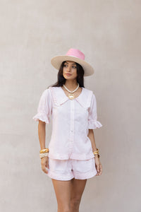 pink indian linen shorts and blouse - The Fox and the Mermaid