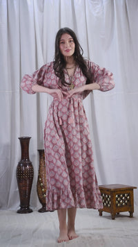 pink belted maxi dress - The Fox and the Mermaid