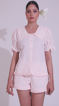 pink linen outfit  - The Fox and the Mermaid