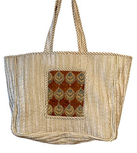 brown block printed bag - The Fox and the mermaid