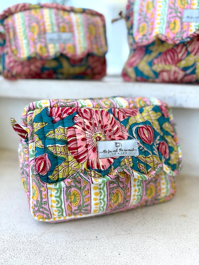 set of block printed scalloped bags - the fox and the mermaid