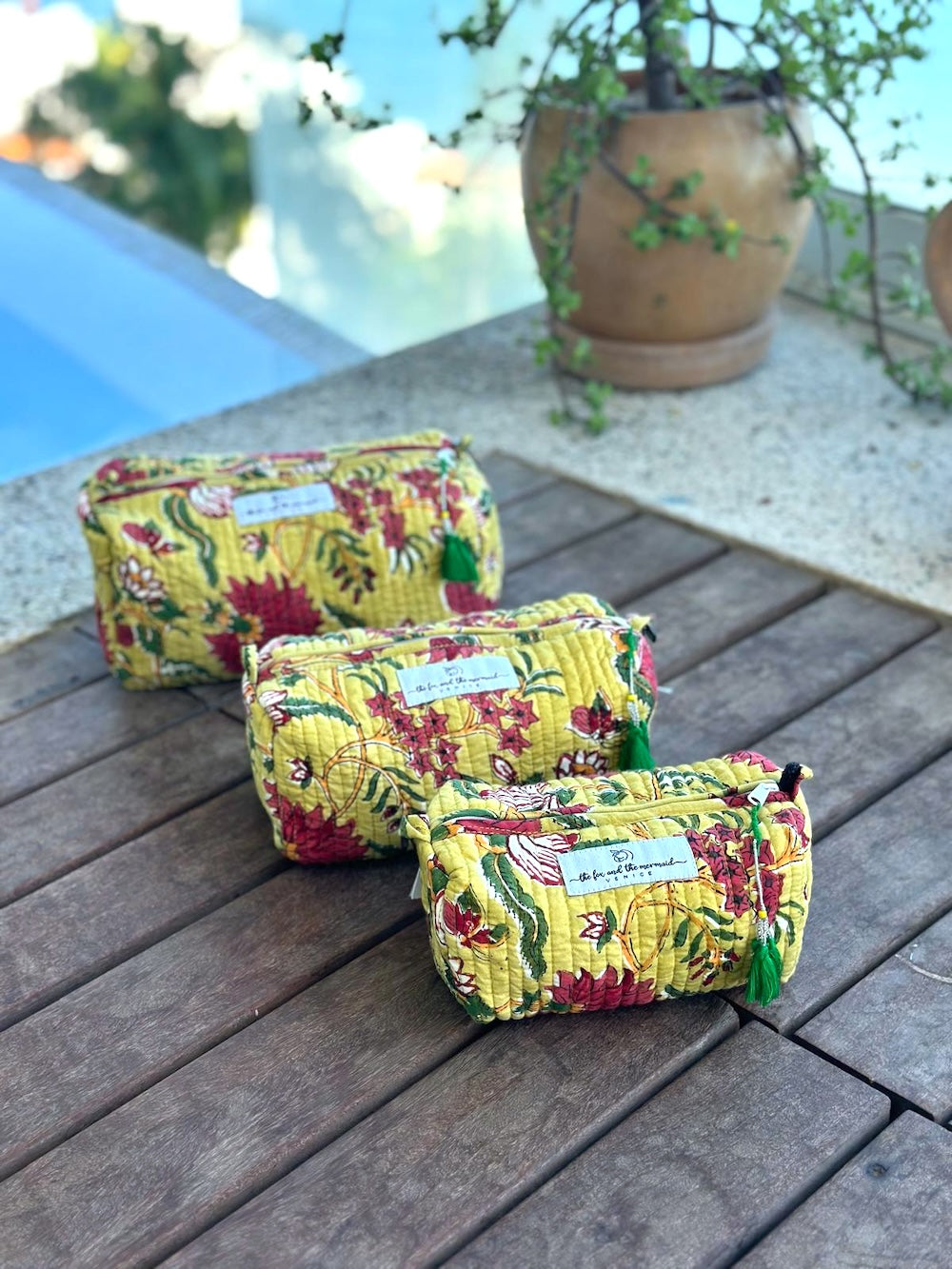 yellow makeup bags - The Fox and the Mermaid