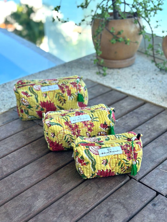 yellow makeup bags - The Fox and the Mermaid
