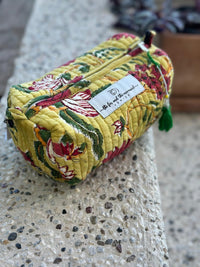 yellow quilted makeupbag - The Fox and the Mermaid