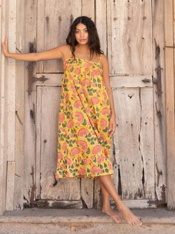 indian yellow and pink dress flowy purple maxi sun dress - The Fox and the Mermaid