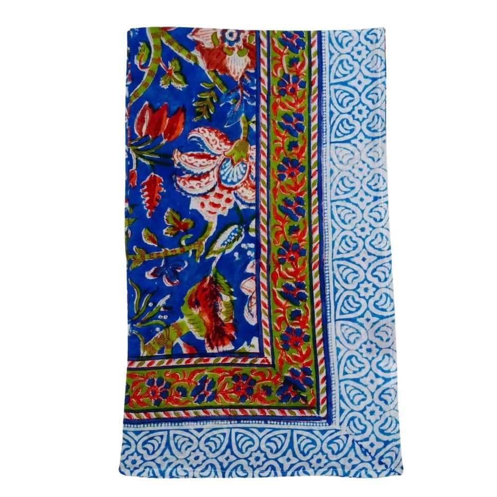 blue floral block printed sarong - The Fox and the Mermaid