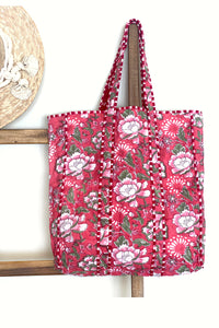 block printed quilted bag - The Fox and the Mermaid