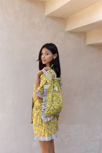 green bird print pj set - The Fox and the Mermaid