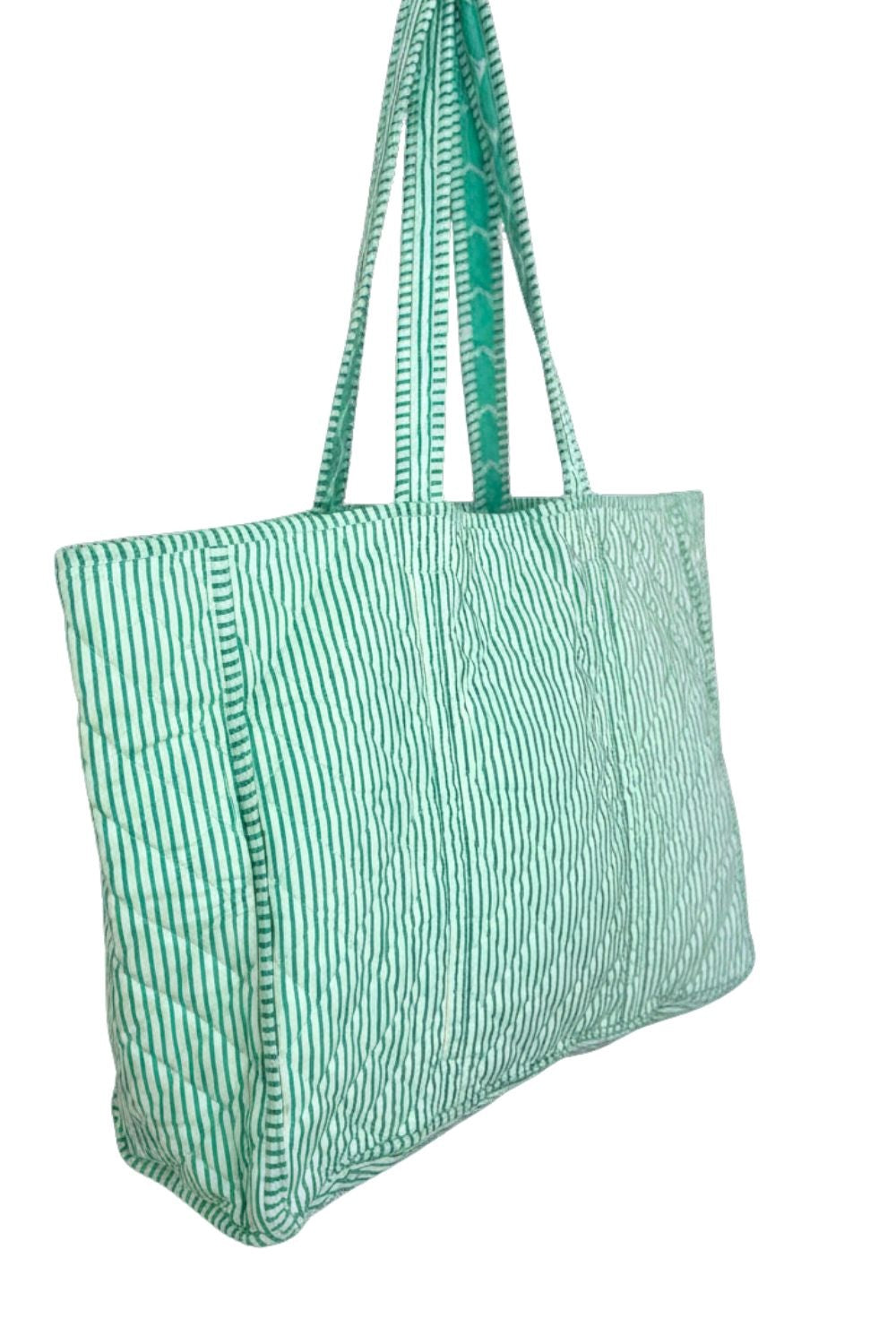 reverse side of green market bag