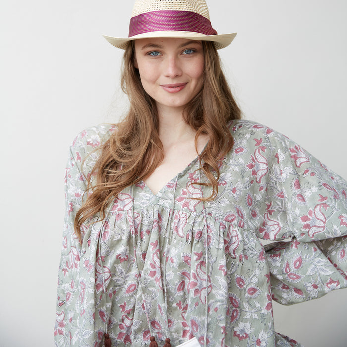 olive retro blouse - The Fox and the Mermaid