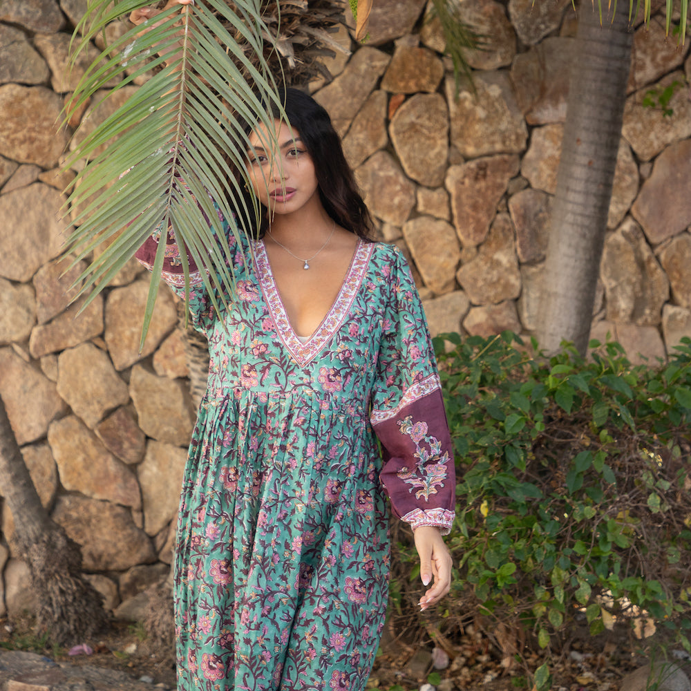 hand printed indian boho dress - The Fox and the Mer