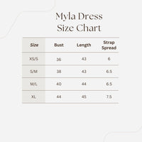 myla dress size chart - the fox and the mermaid