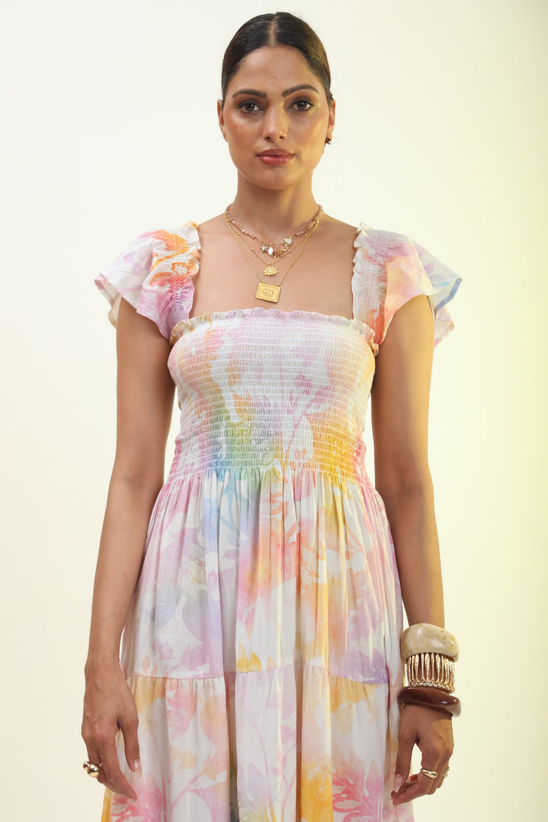 cotton maxi dress with rainbow print - The Fox and the Mermaid