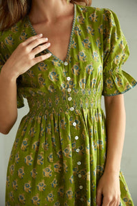 detailsof border print and buttons - the fox and the mermaid