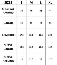 Size chart - The Fox and the Mermaid