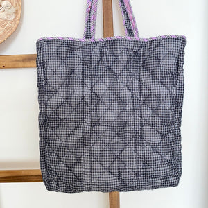 reverse of block printed bag  - The Fox and the Mermaid