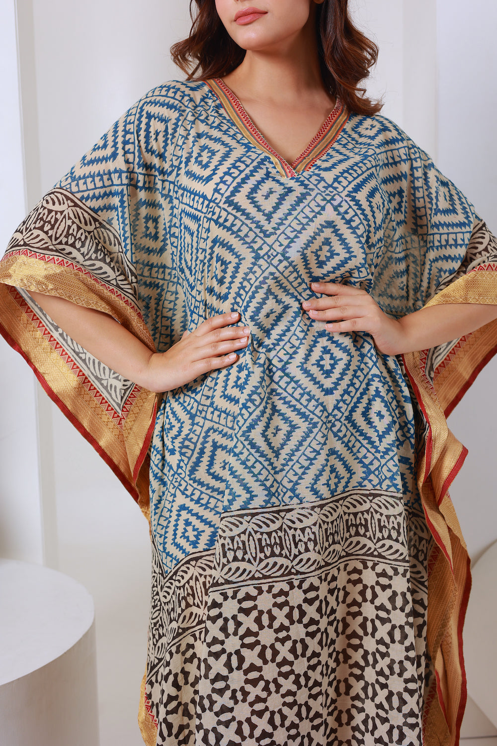 block printed indian kaftan - The Fox and the Mermaid