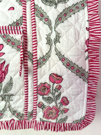 ruffle detail on quilted cotton bag