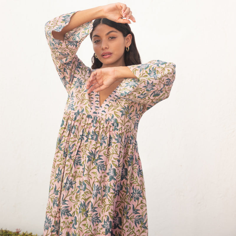 indian block printed midi dress - The Fox and the Mermaid
