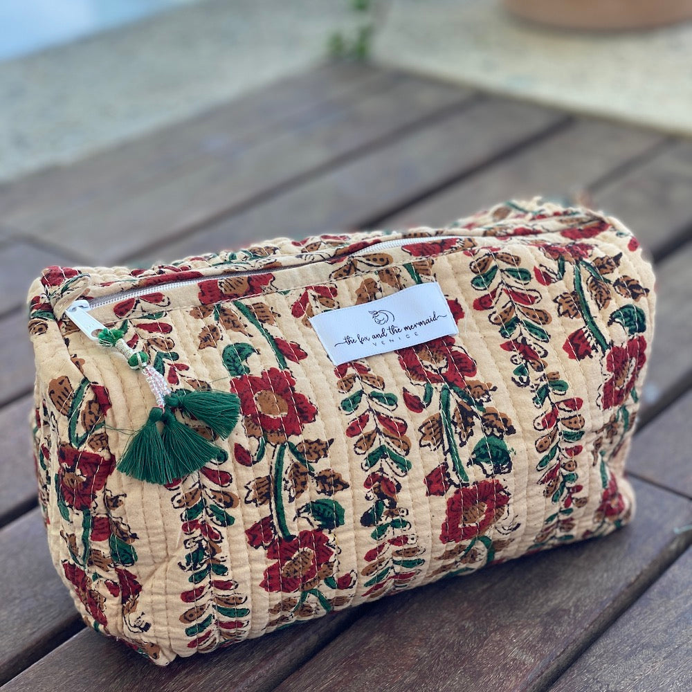 quilted cosmetics bag - The Fox and the Mermaid