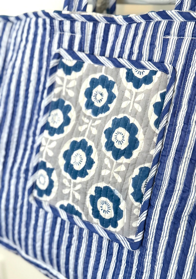 quilted block print bag - The Fox and the Mermaid