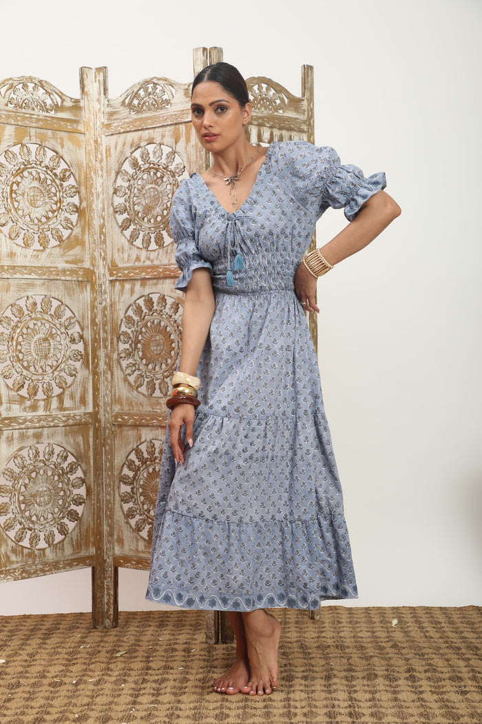 double elastic sleeve dress - The Fox and the Mermaid