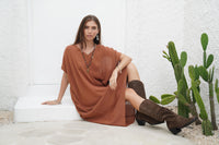balinese ramie plant caftan dress