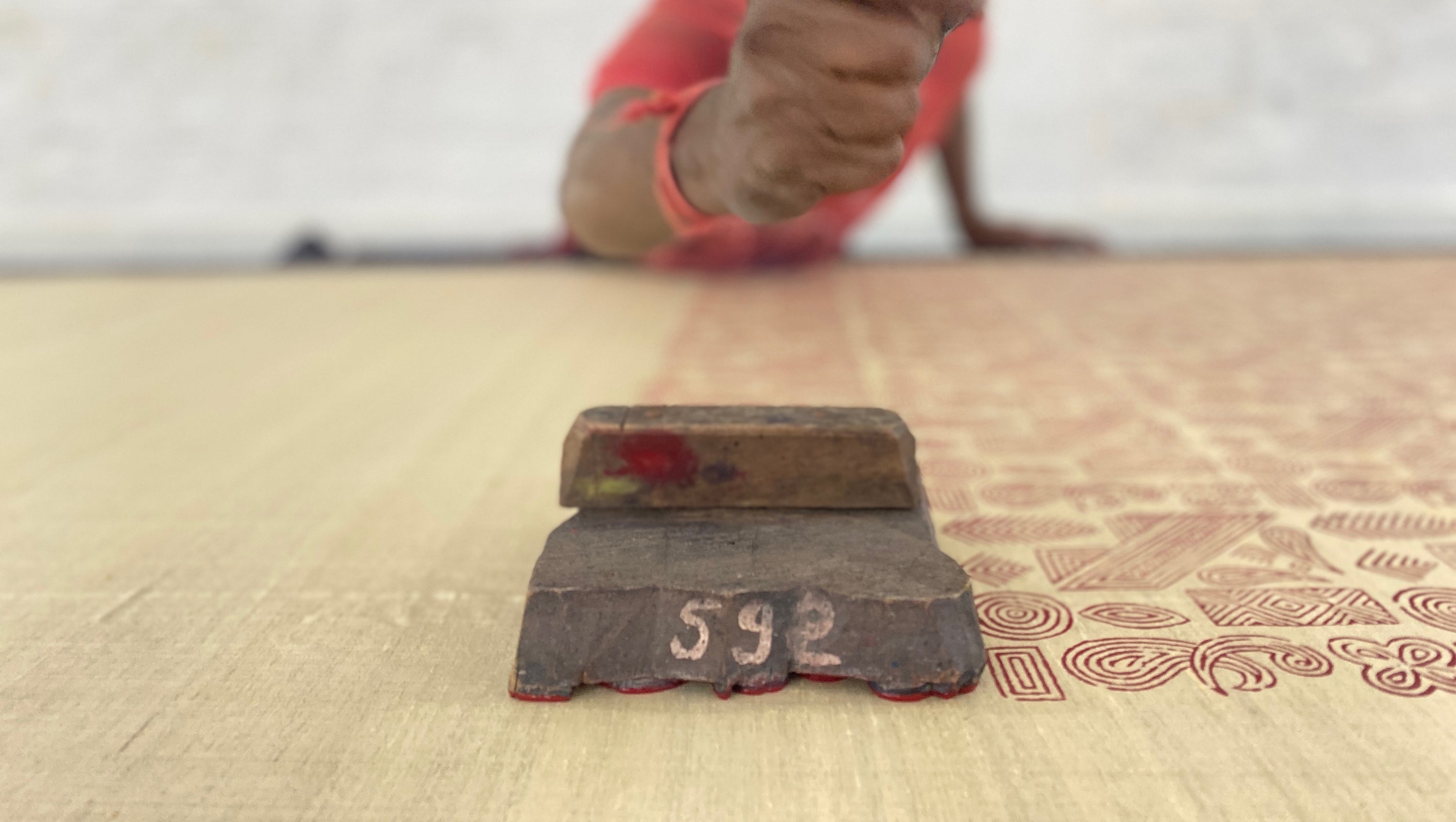 wood block used for hand block printing