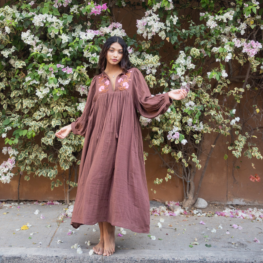 Gauze embroidered dress clearance