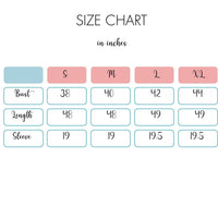 size chart for bhavani dress