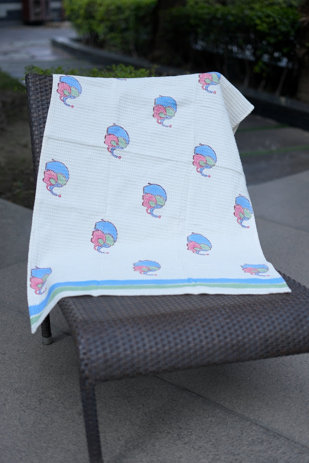 Children's Raja Block Printed Waffle Towel (ages 6-12)