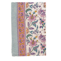 block printed india sarong with pink border
