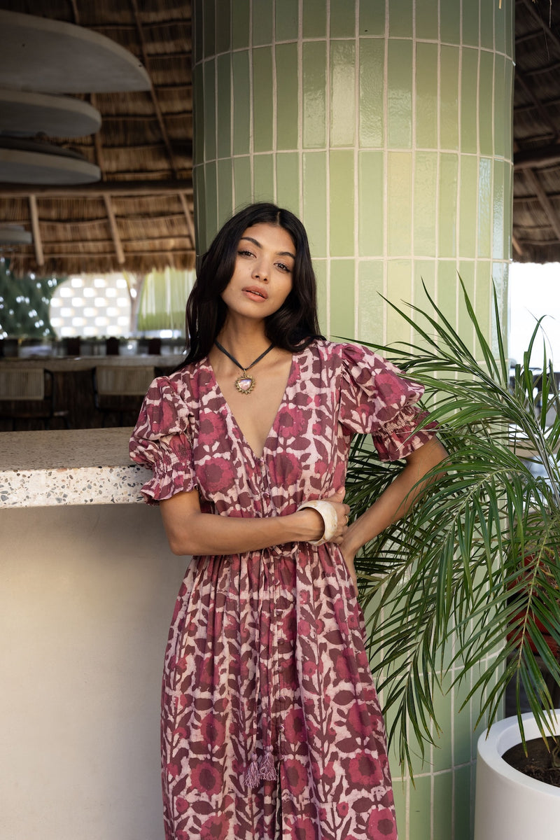 Emelie Dress: Wine L