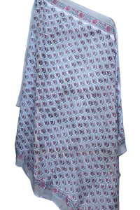 gray sarong with pink flowers - The Fox and the Mermaid