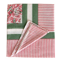 block printed pink and green indian sarong
