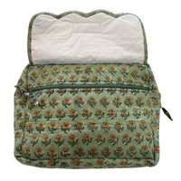 Hand block printed toiletry bag set for vacation and travel essentials