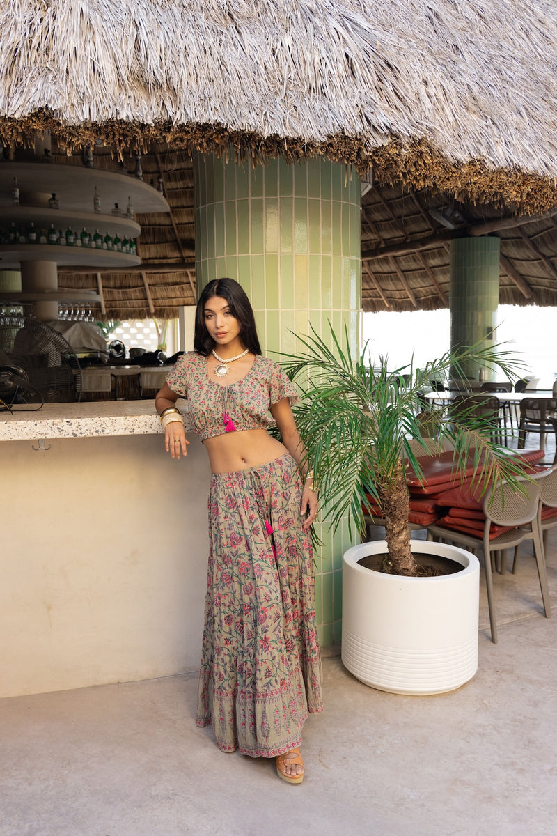 cotton top and matching maxi skirt - The Fox and the Mermaid
