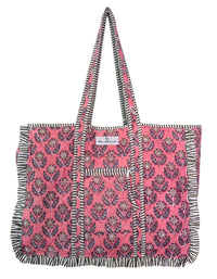hot pink quilted cotton bag