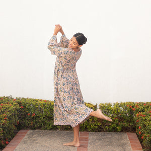 block printed bell sleeve dress - The Fox and the Mermaid